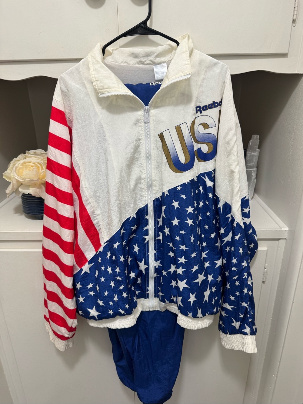 VTG 1992 Reebok USA Olympics windbreaker track suit jacket L & pants XL